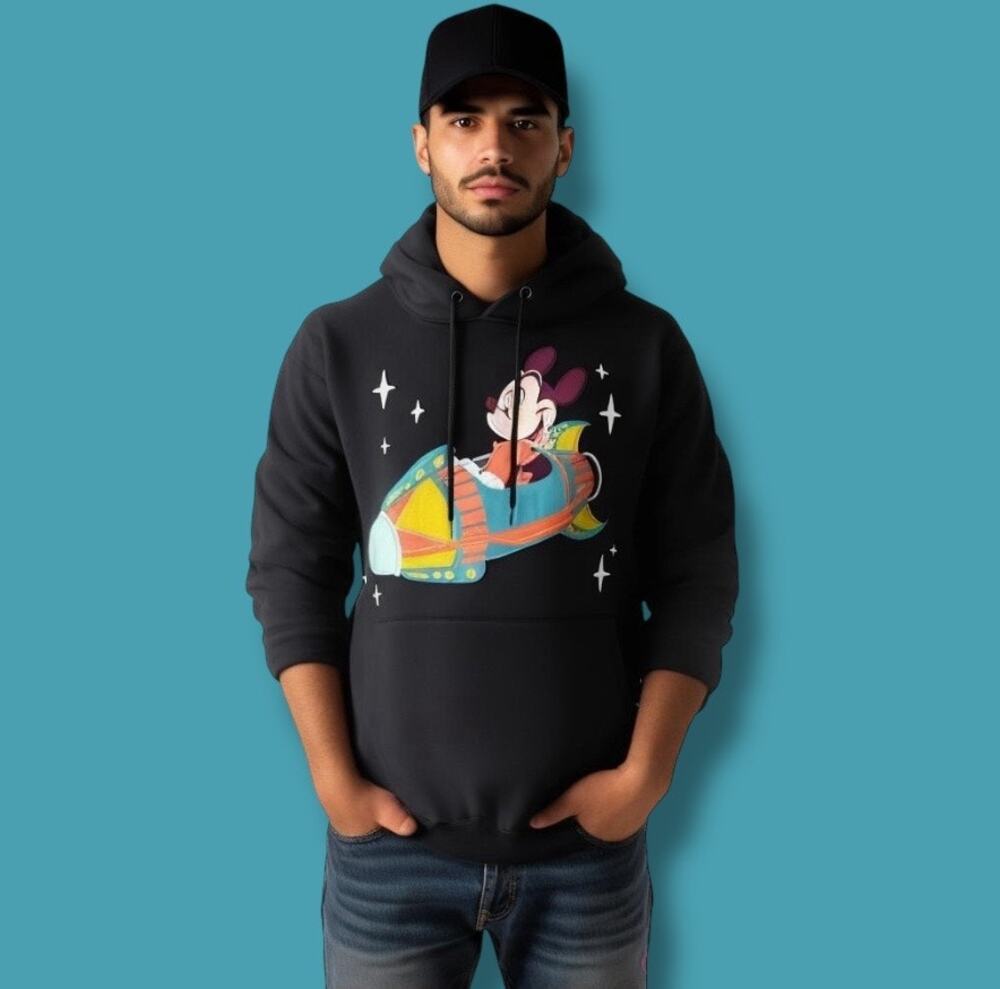 Disneyland Mickey Mouse Astro Orbiter Spirit Jersey Hoodie Mens Sz Large